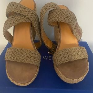 Stuart Weitzman Braided Beige Espadrilles